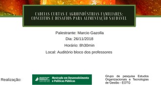 arte com as informações sobre o evento