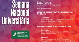 arte com as informações do evento