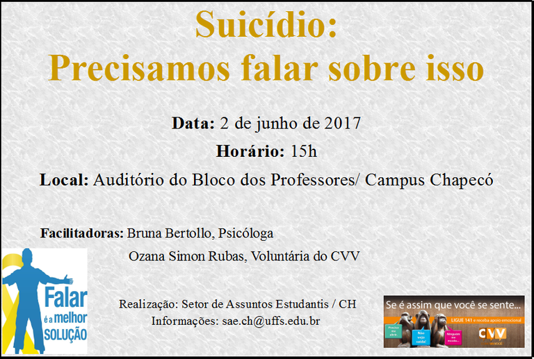 Cartaz Suicídio: precisamos falar sobre isso