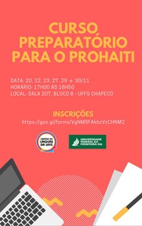 cartaz com informações do curso