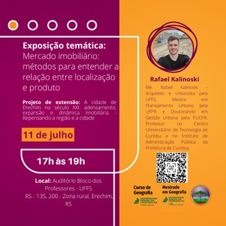 05072023 Mercado imobiliário será tema de atividade na UFFS - Campus Erechim