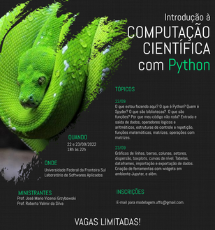 16092022 Inscrições abertas para workshop de Introdução à Computação Científica com Python