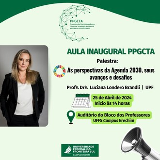 26032024 Primeiros doutorandos do PPGCTA terão aula inaugural no dia 25 de maio