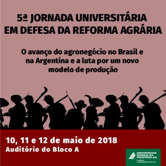 Na imagem silhuetas de trabalhadores rurais, contendo o tema, titulo e data do evento.