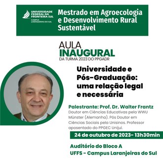 Card Aula Inaugural PPGADR turma 2023
