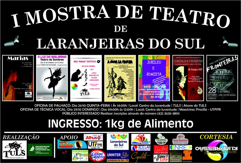 Cartaz I Mostra de Teatro de Laranjeiras do Sul