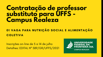 Divulgação de processo seletivo para contratação de professor substituto