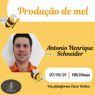 Cartaz de divulgação de Palestra sobre Apicultura PET Medicina Veterinária