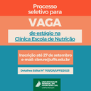 25092023 - Vaga de estágio Clínica Escola de Nutrição - Campus Realeza