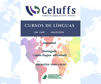 Cartaz de divulgação de cursos ofertados pelo CelUFFS Realeza