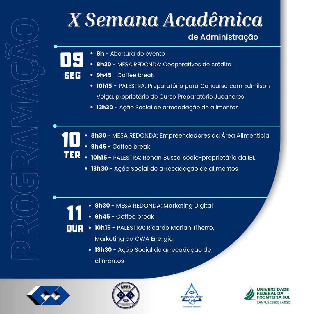 10 SEMANA ACADEMICA DO CURSO DE ADMINISTRAÇÃO