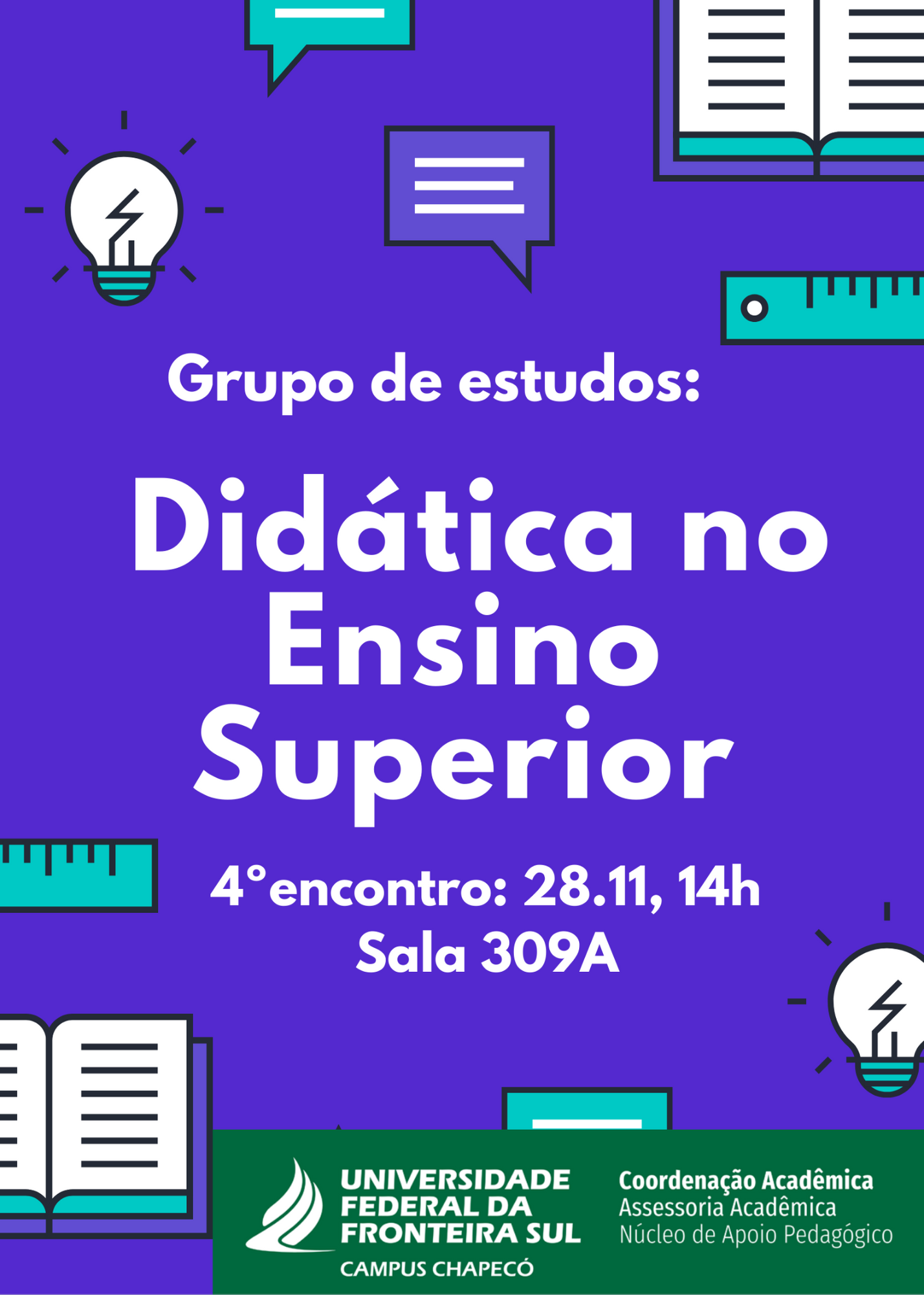 Cartaz com informações sobre encontro do NAP no Campus Chapecó