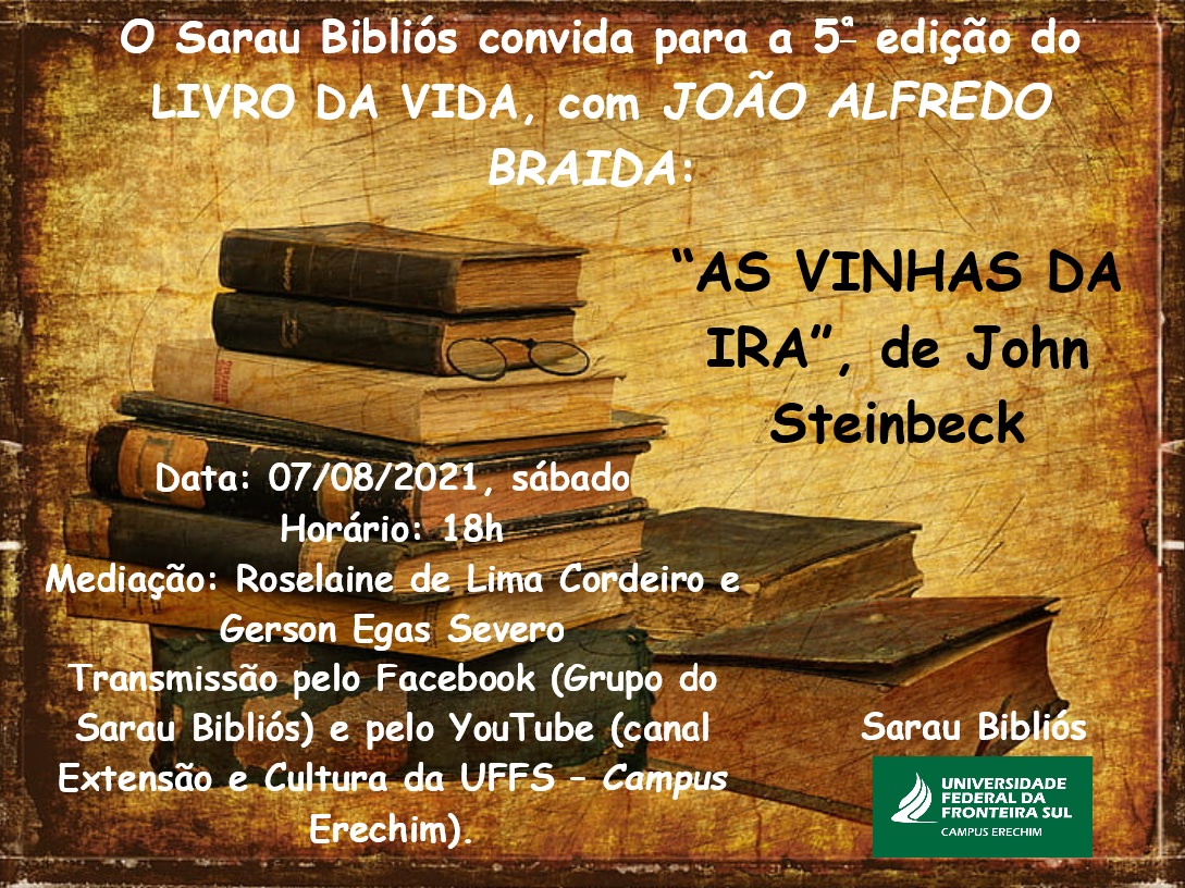 5ª edição do LIVRO DA VIDA: um papo sobre livros, autores e ideias!