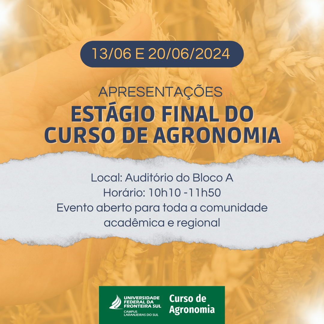 Apresentação de estágio final do Curso de Agronomia