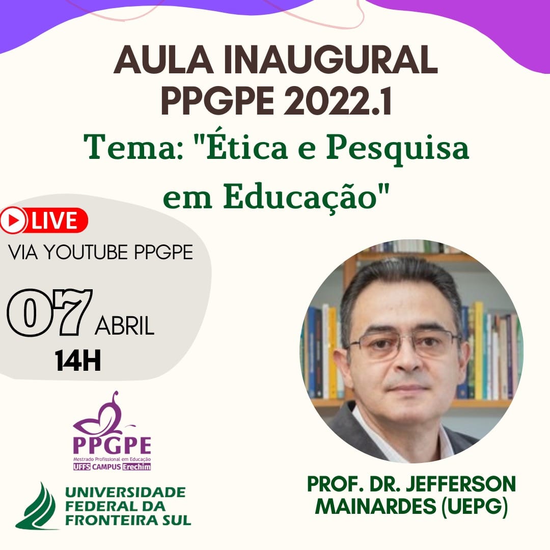 Aula Inagural 2022/1 do PPGPE