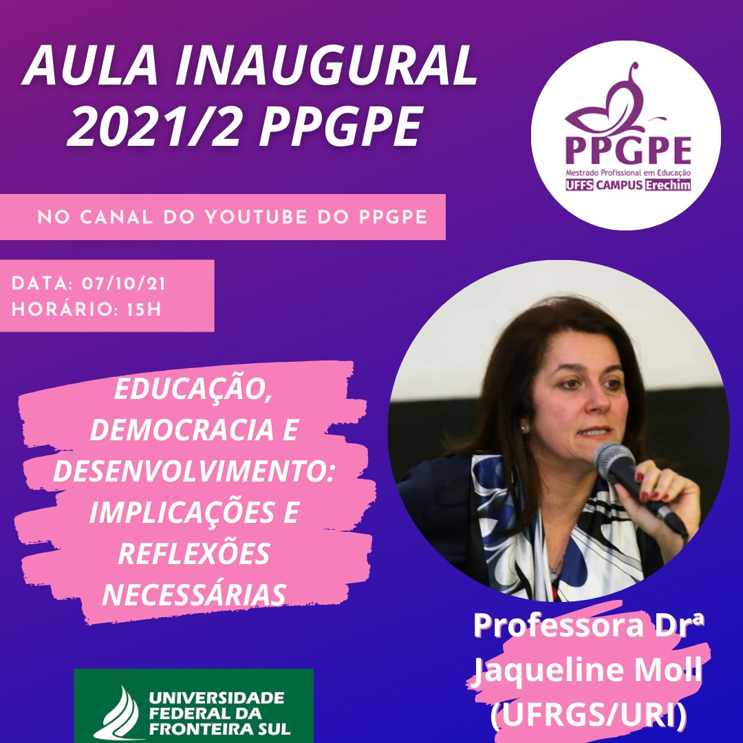 Aula Inaugural 2021.1 do PPGPE