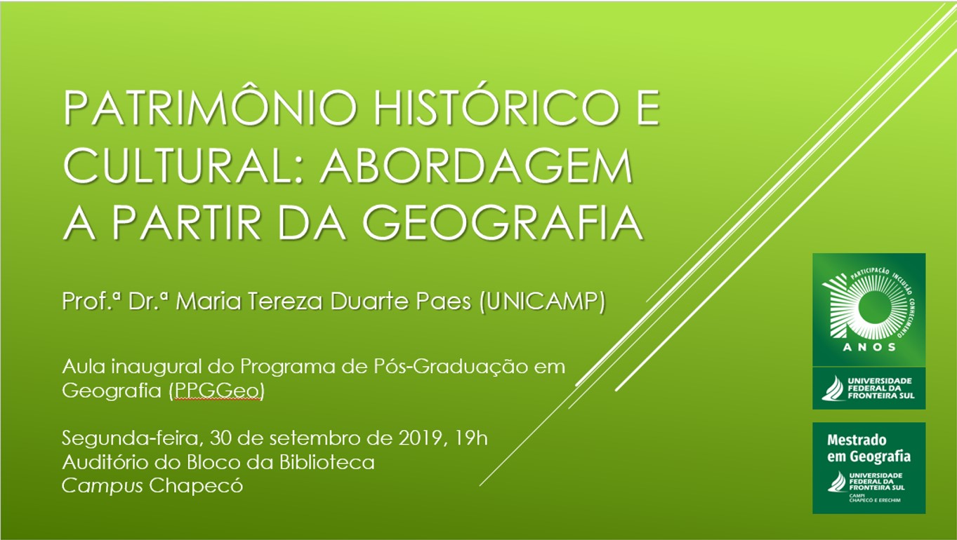 Aula inaugural do PPGGeo