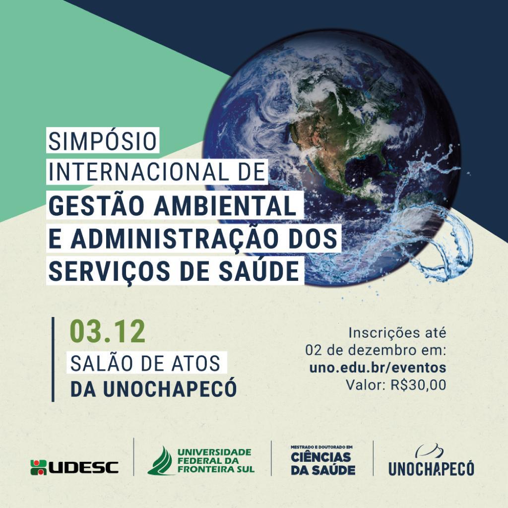 Cartaz com informações relativas ao evento Simpósio Internacional de Gestão Ambiental