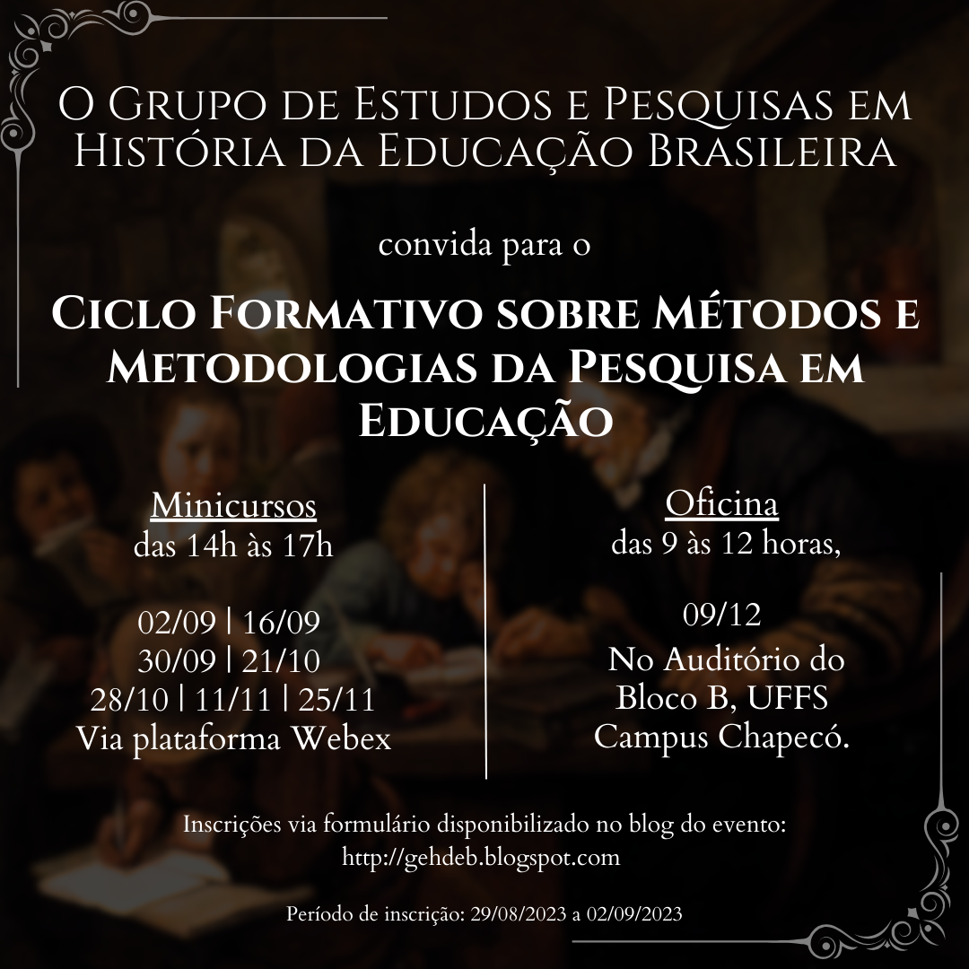 Ciclo Formativo Sobre Métodos e Metodologias da Pesquisa em Educação