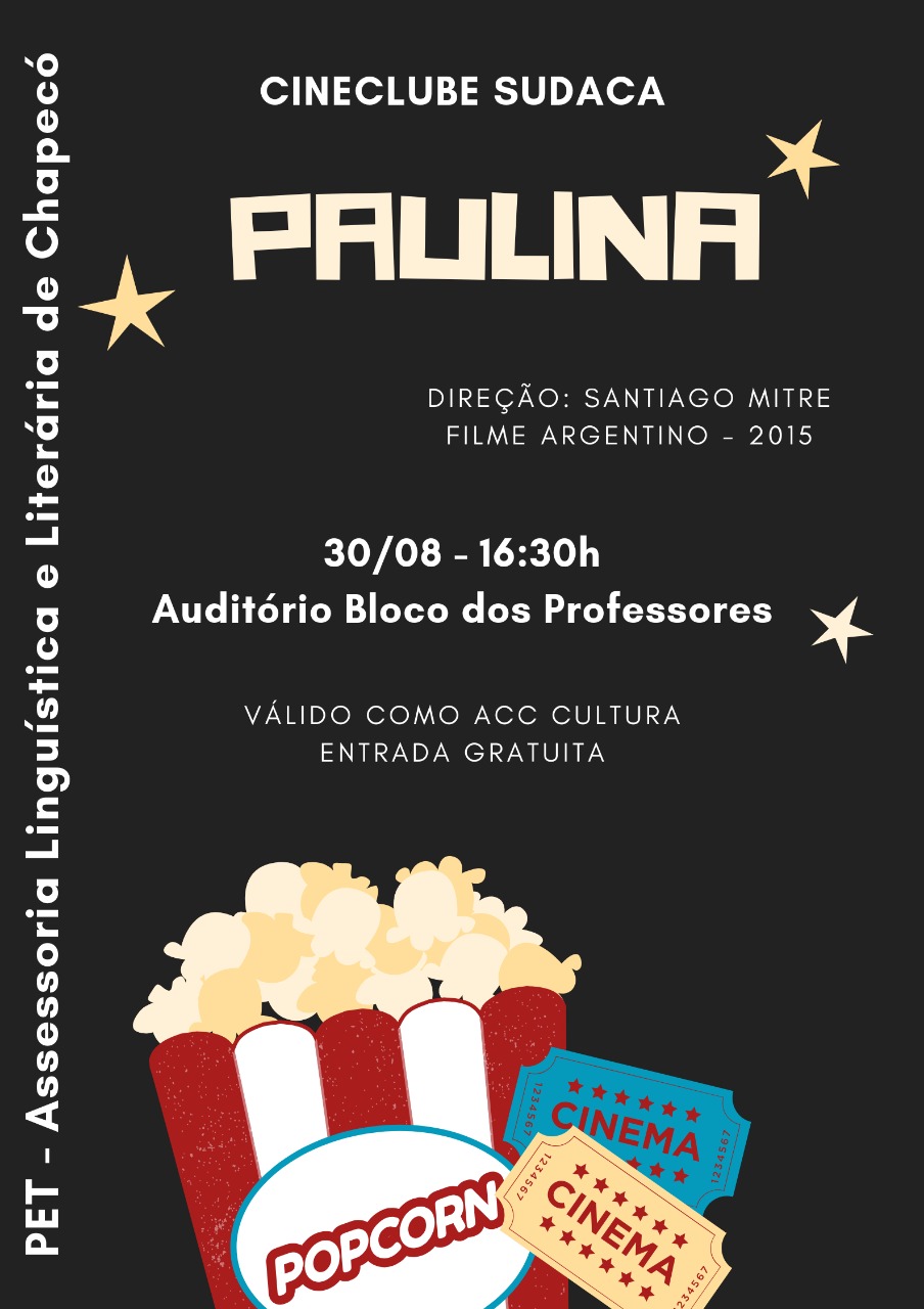 Cartaz com informação sobre o filme argentino Paulina