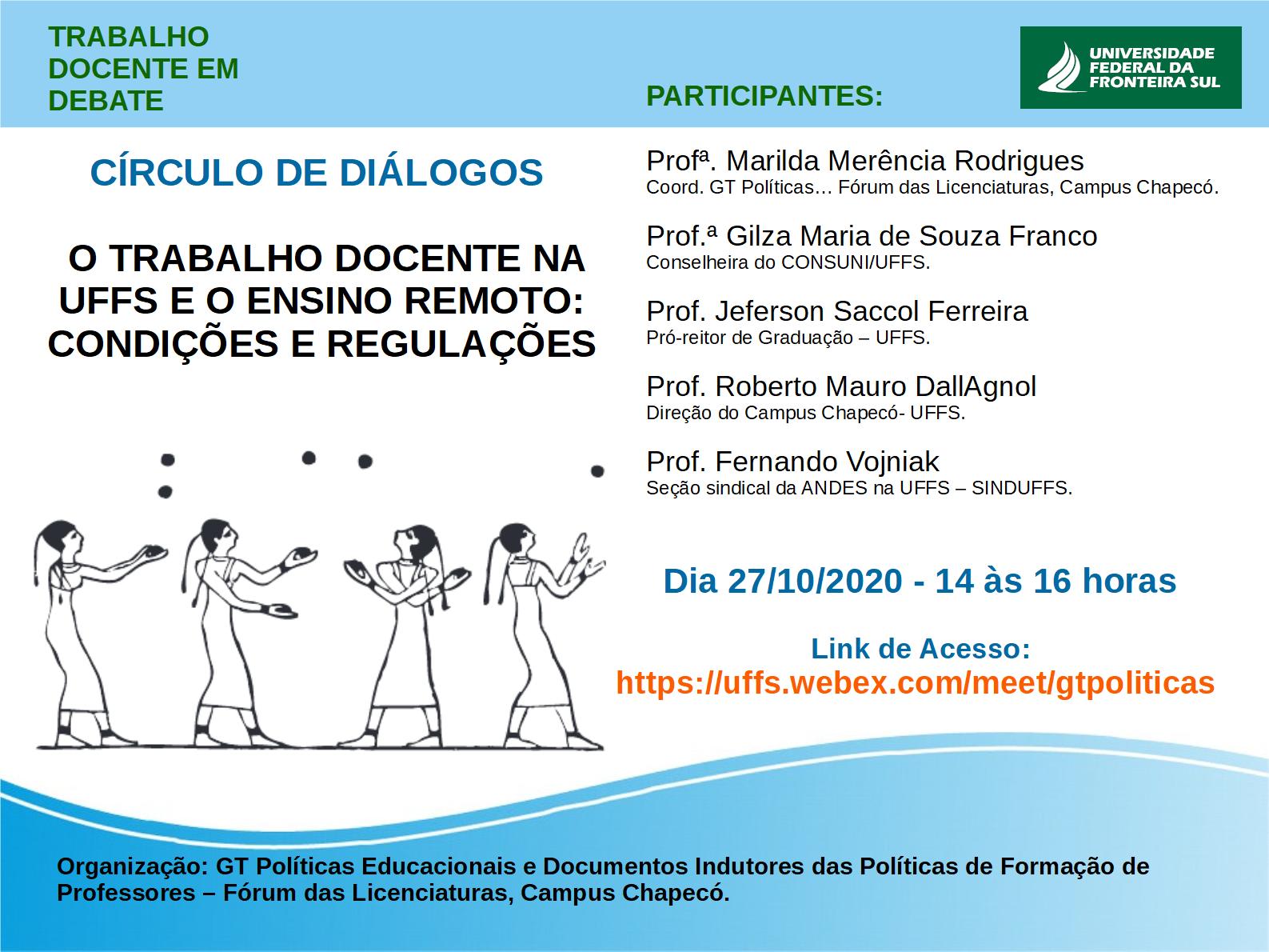 Círculo de Diálogos O trabalho Docente na UFFS e o ensino remoto: condições e regulações