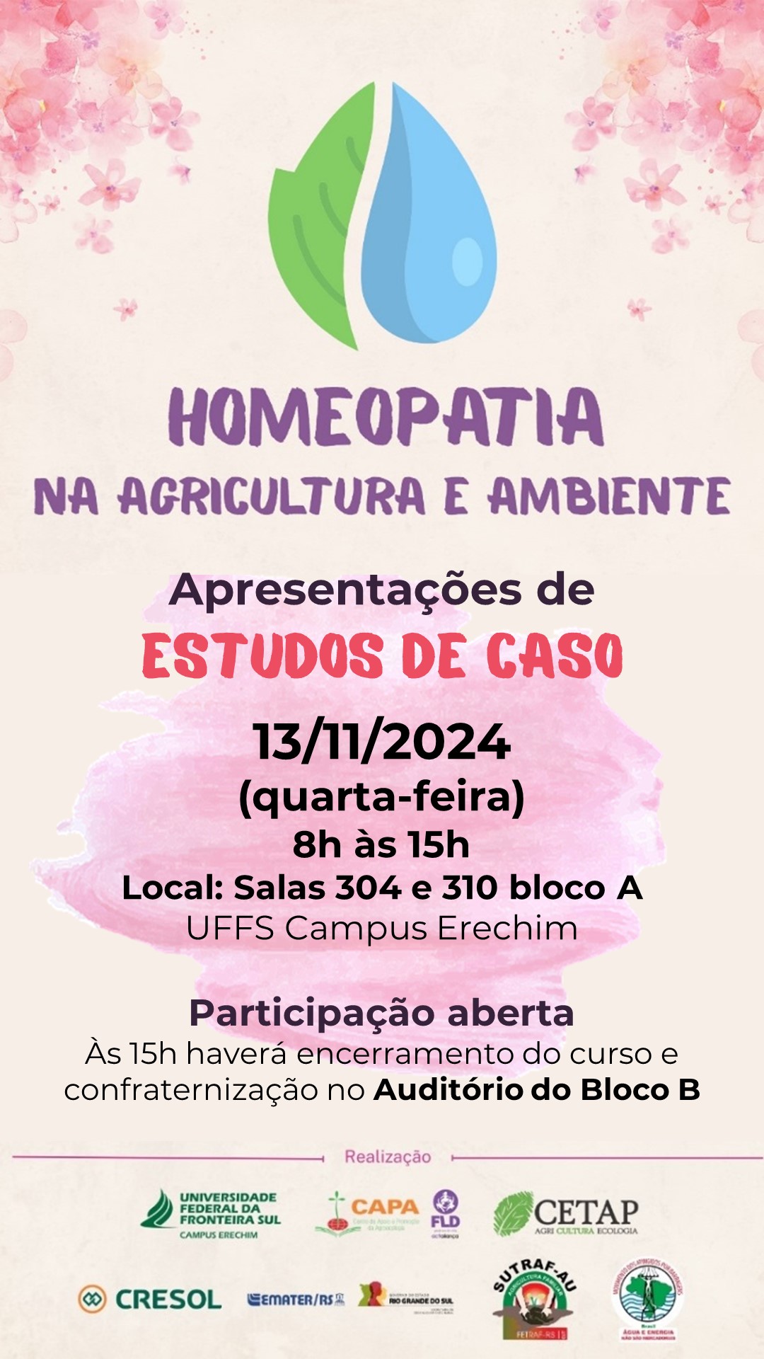 Encerramento do Curso de Extensão "Homeopatia na Agricultura e Ambiente" - Quarta turma