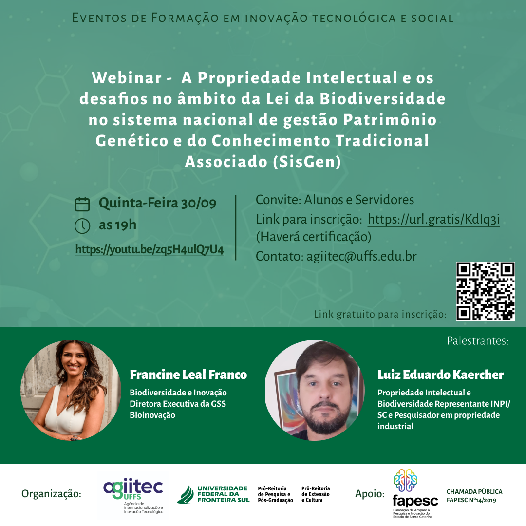Eventos de Formação em inovação tecnológica e social - Webinar