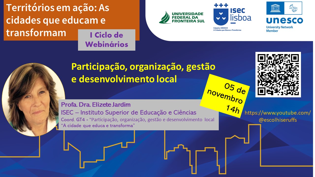 I Ciclo de Webinários - Territórios em ação: As cidades que educam e transformam