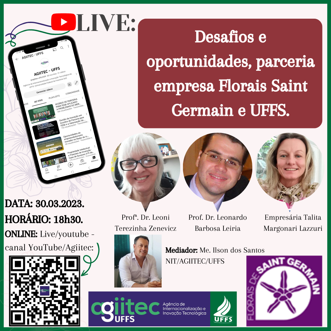 LIVE: DESAFIOS E OPORTUNIDADES, PARCERIA EMPRESA SAINT GERMAIN E UFFS