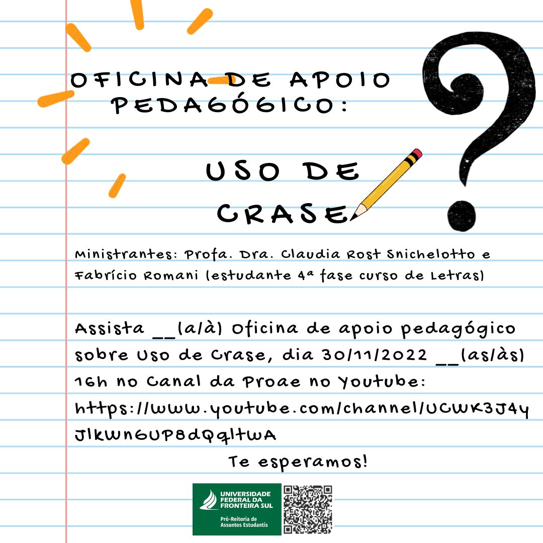 Oficina de Apoio Pedagógico: uso de crase