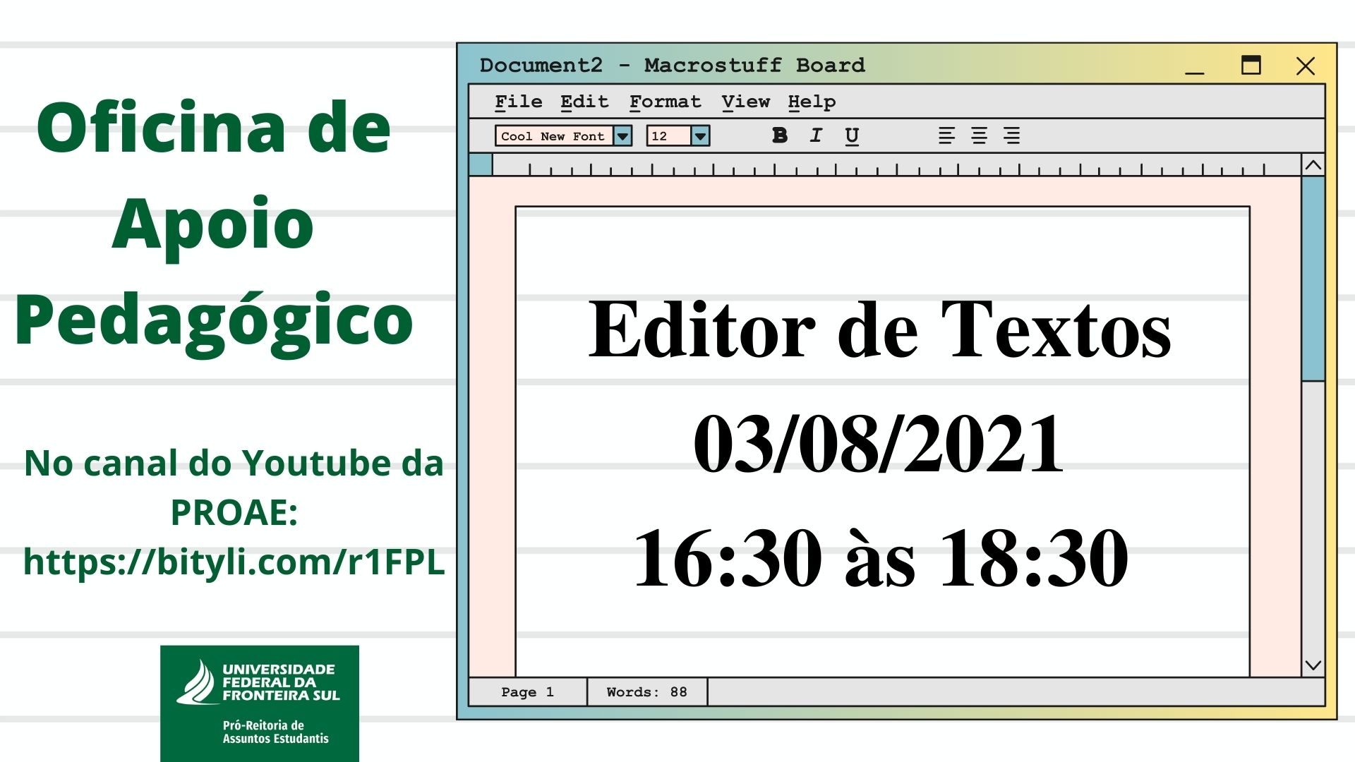 Oficinas de Apoio Pedagógico: Editor de Texto