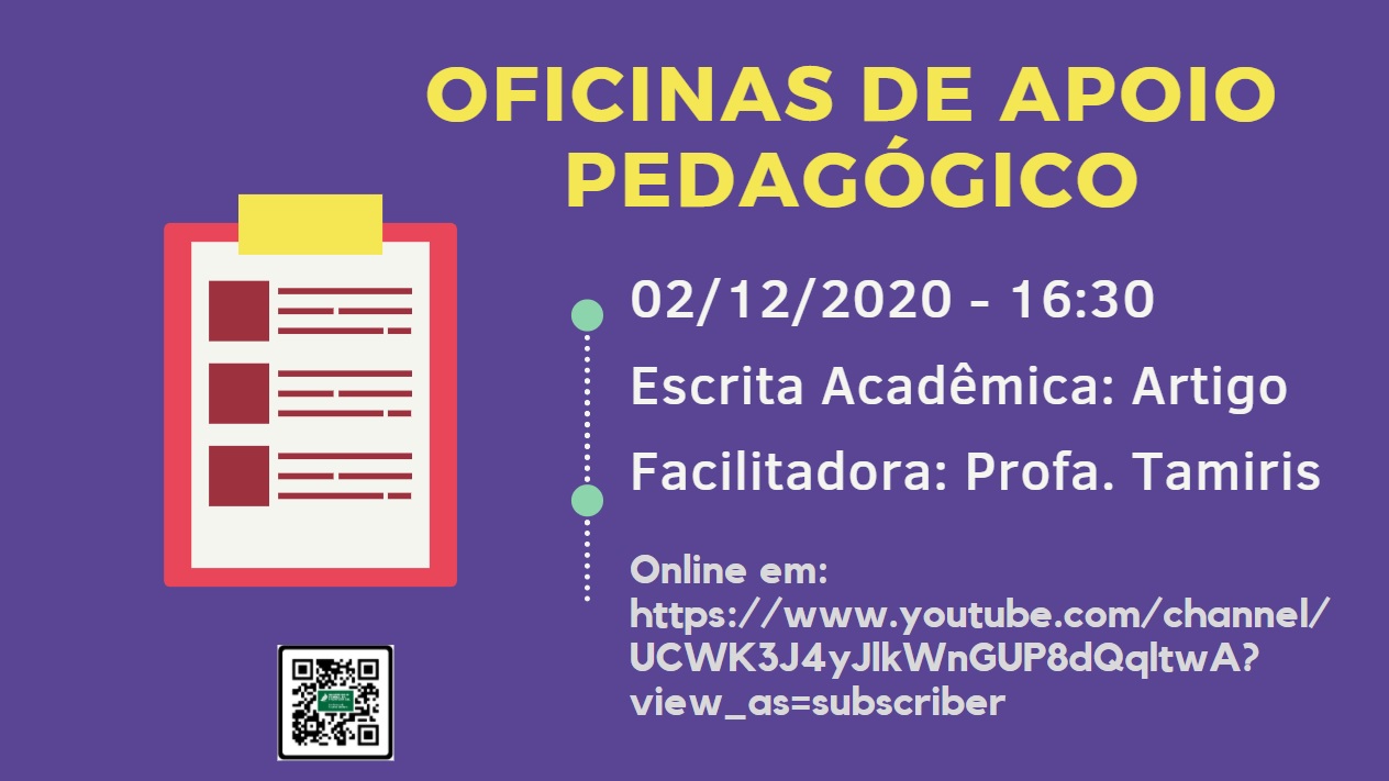 Oficinas de Apoio Pedagógico: Escrita Acadêmica: Artigo