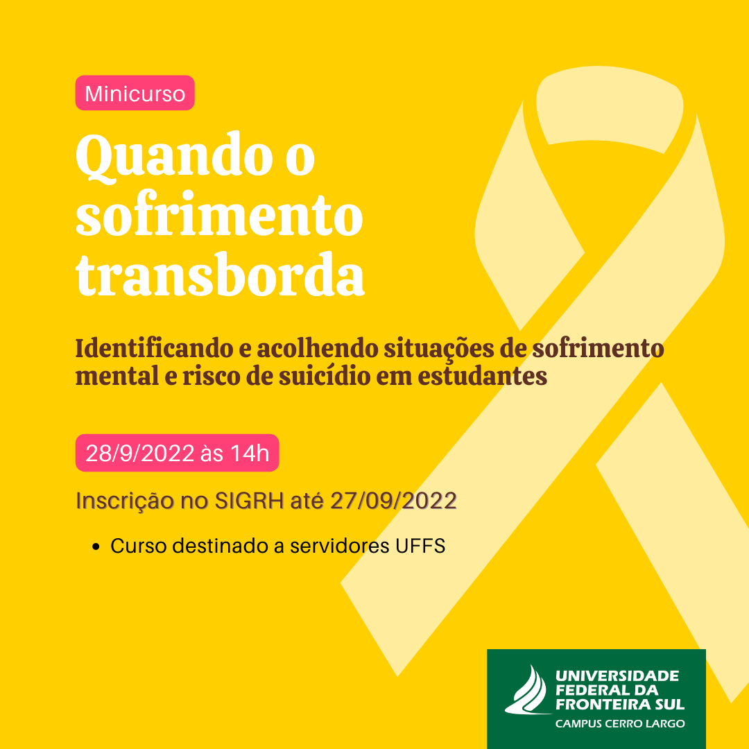 Quando o sofrimento transborda: Identificando e acolhendo situações de sofrimento mental e risco de suicídio em estudantes