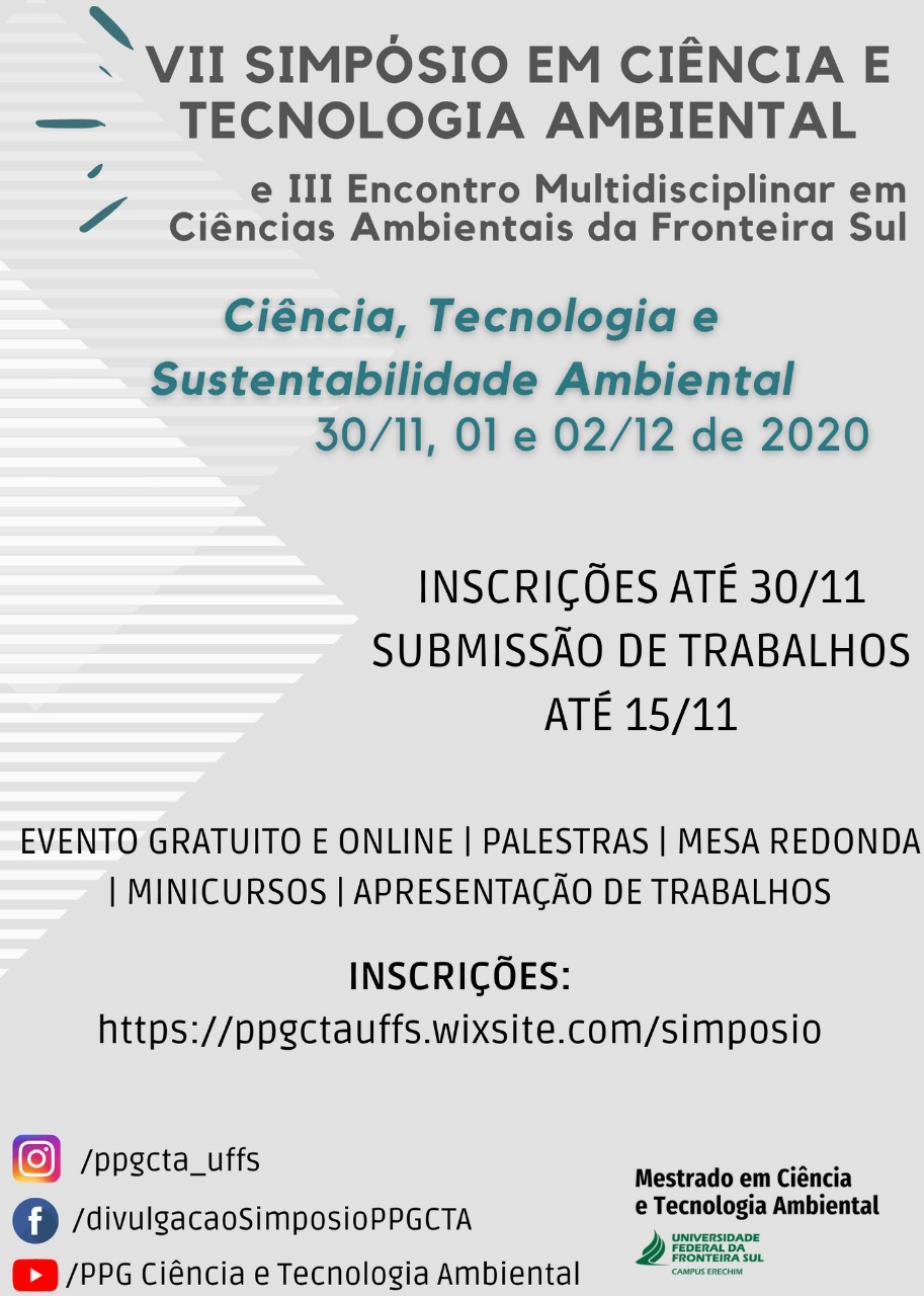 VII SIMPÓSIO EM CIÊNCIA E TECNOLOGIA AMBIENTAL E III ENCONTRO MULTIDISCIPLINAR EM CIÊNCIAS AMBIENTAIS DA FRONTEIRA SUL