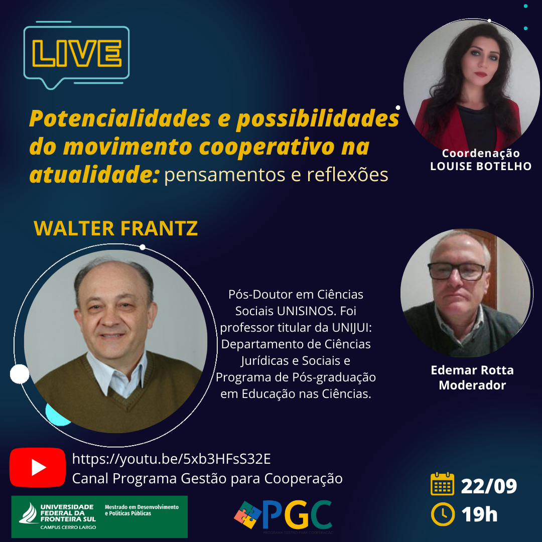 Webinário - Potencialidades e possibilidades do movimento cooperativo na atualidade