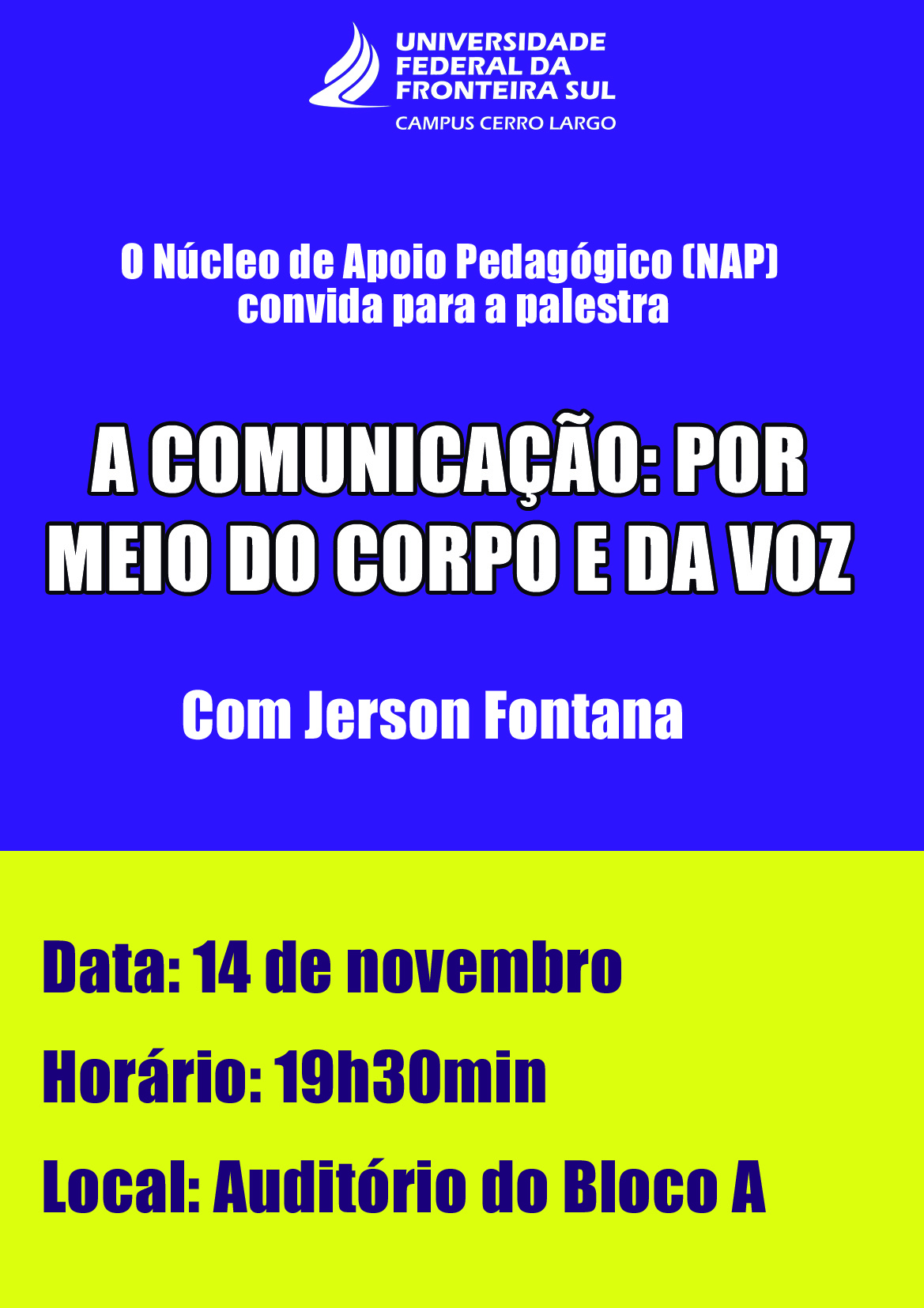 Palestra “A Comunicação por meio do corpo e da voz"