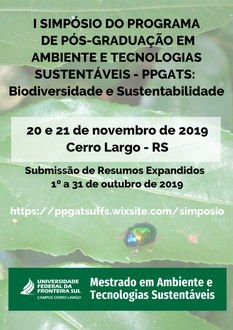 Cartaz com informações de simpósio da pós-graduação