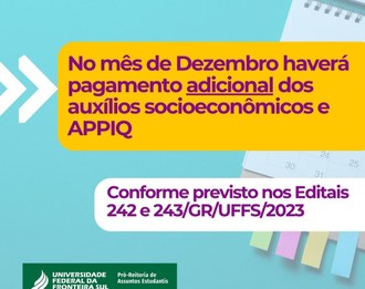 Pagamento dos auxílios socioeconômicos 2023