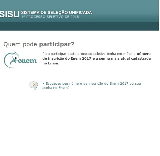 Print de tela do site do SiSU